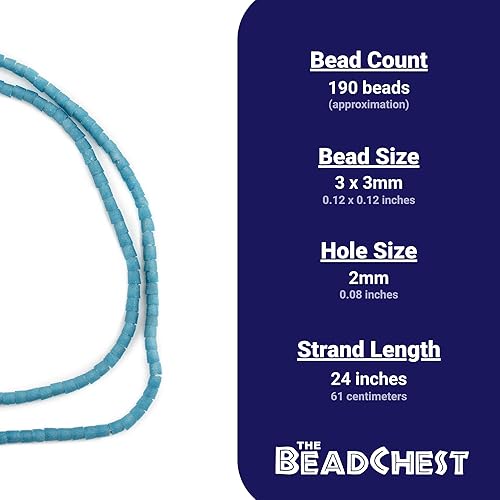 Vista 4 de Ghana Sandcast Beads - Hilo completo de cuentas de vidrio africano en polvo - The Bead Chest (0.118 pulgadas, azul cielo) - Hilo individual de 24