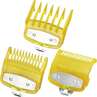 CHARYONG Metal Clipper Guards for Wahl - #1/2 (1.5mm), #1 (3mm), #1.5 (4.5mm) Professional Barber Trimmer Guide Set