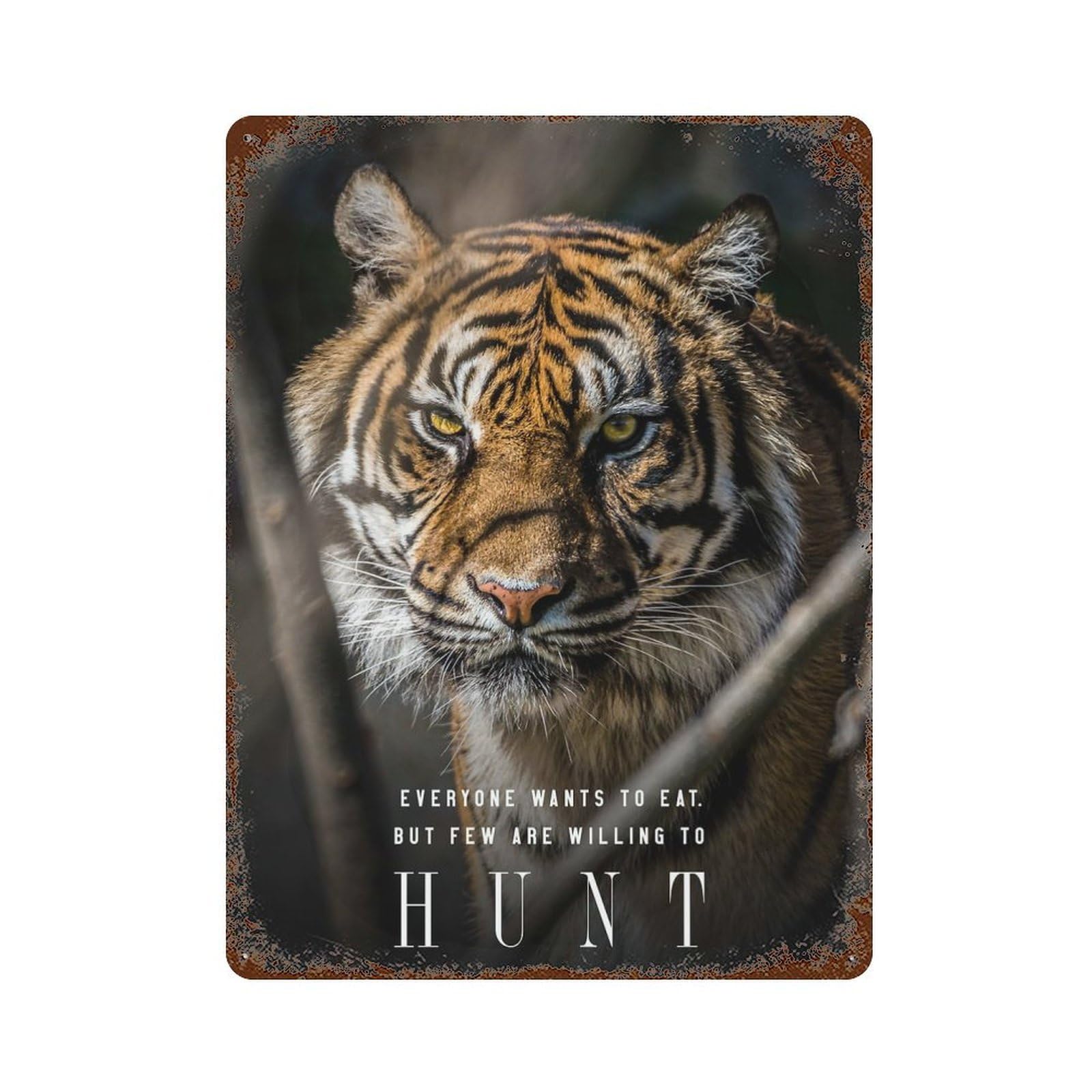 Garage Style Few Are Willing To Hunt Vintage Metal Tin Sign 15.7"x11.8", Industrial Home Decor for Bar And Workshop