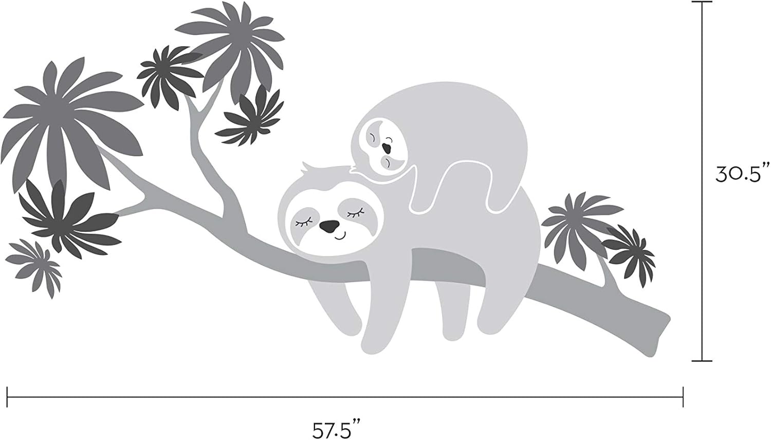 Sloth On A Tree Wall Decal (Scheme C)