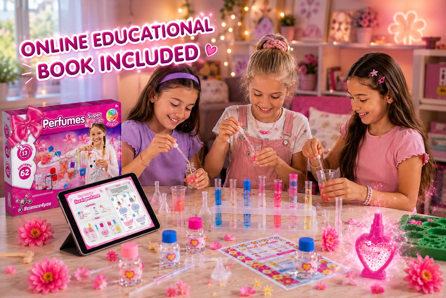 Science4you Super Laboratorio de Perfumes - Fábrica para crear tus Colonias, Juego con 13 experimentos, Juguetes y Regalos para Niños 7 8 9 10+ años