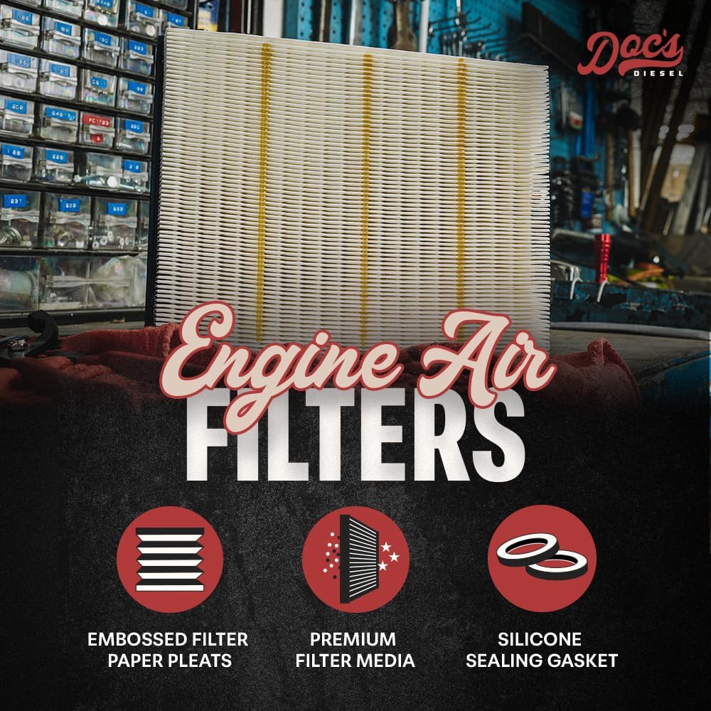 Doc's Diesel Engine Air Filter DPA5314 | Compatible with 6.6L Chevrolet/GMC Duramax 2500HD 2001-2005 | Replaces A3181C