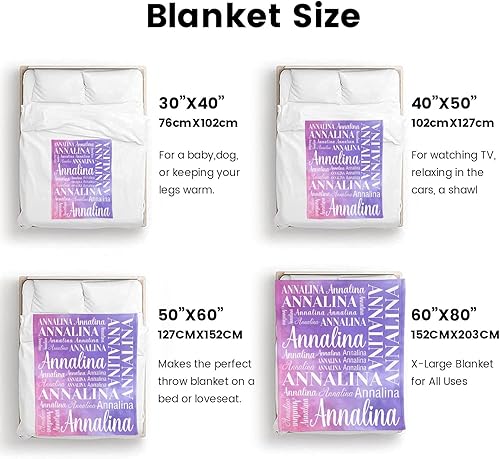 Miniatura 9 de Manta personalizada con nombre, mantas personalizadas de franela para adultos y niños