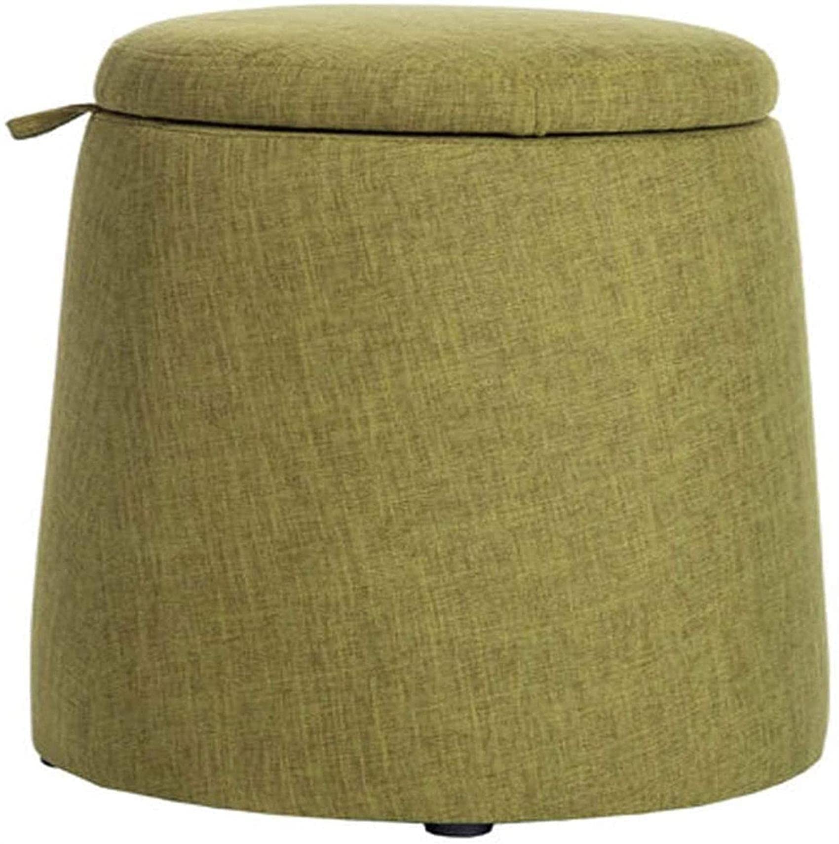 Tabouret de rangement rembourré rond, repose-pieds antidérapant de salon