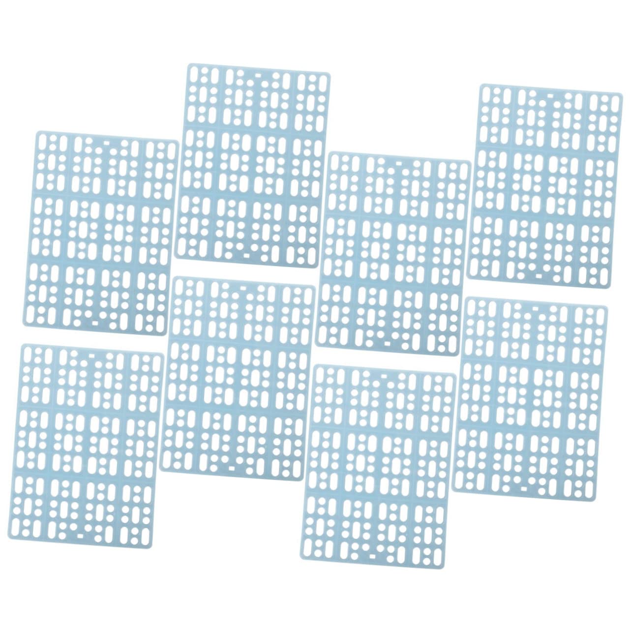 Tapis de sol pour cage à lapin HEMOTON bleu ciel, lot de 8 dalles plastique antidérapantes