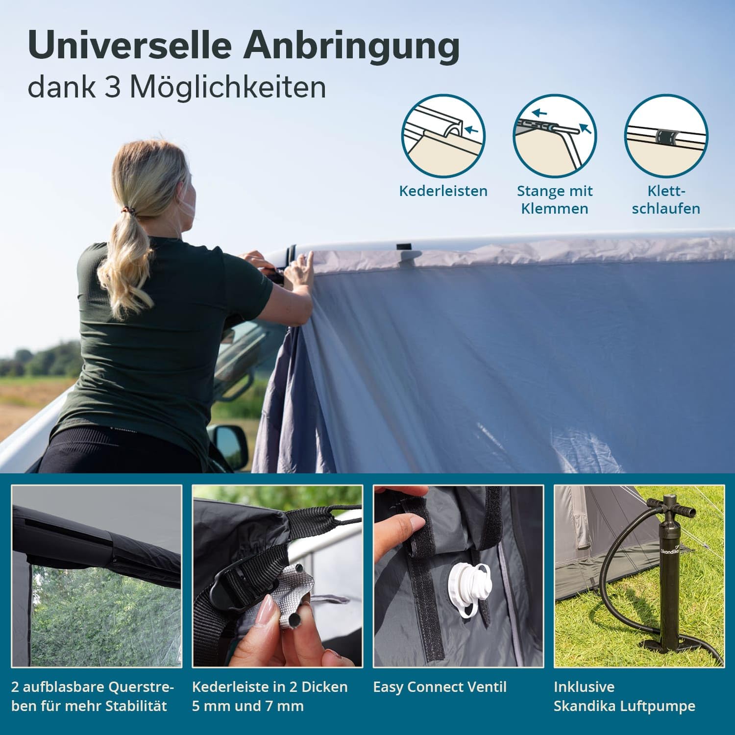 Skandika Aarhus Travel 2 / Aarhus Air Protect Tienda de campaña para autobús |con/sin Air Protect, 2 Personas, Independiente, 2 m Altura, mosquitera