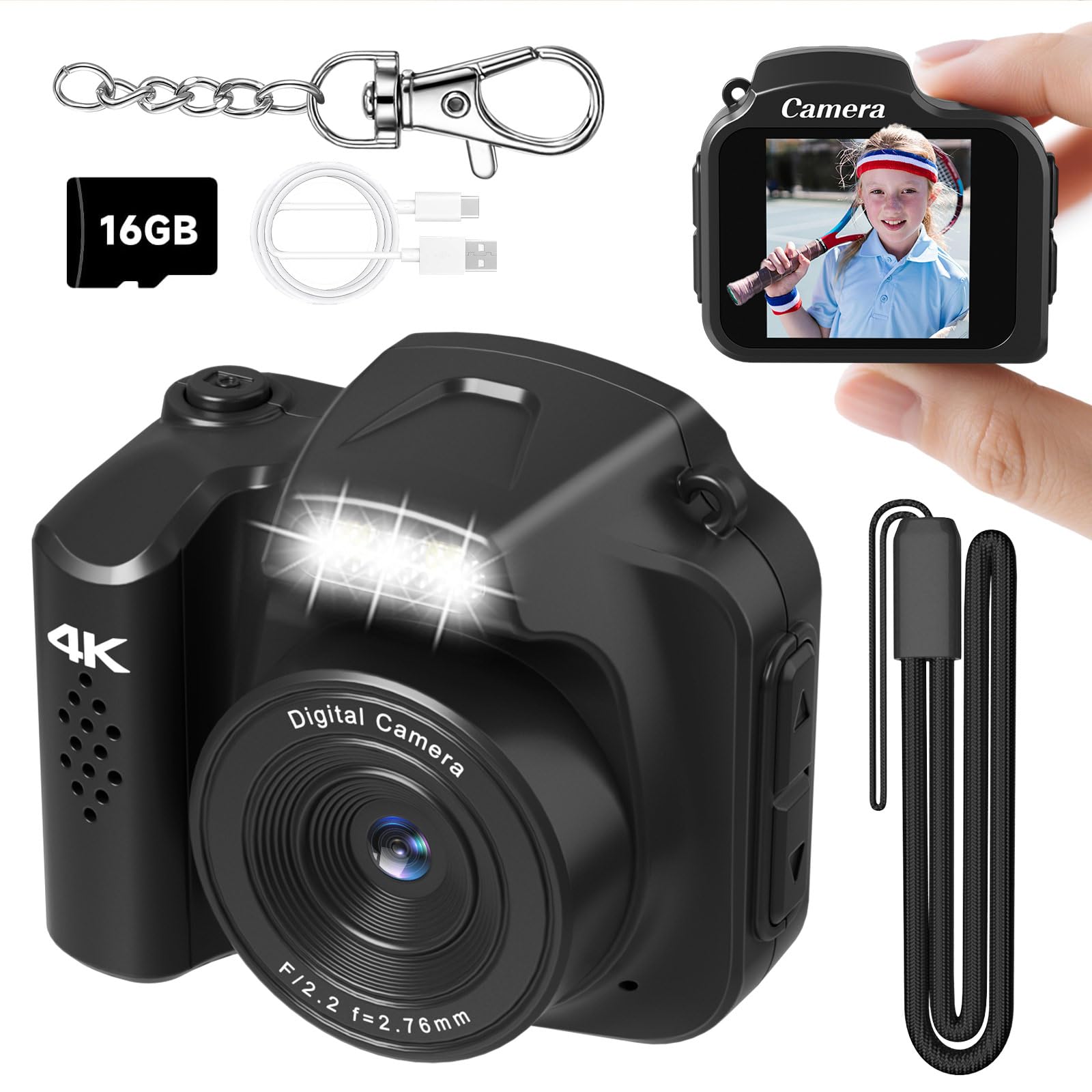 Amazon.com : Mini Keychain Camera 4K 64MP Vintage Digital Camera