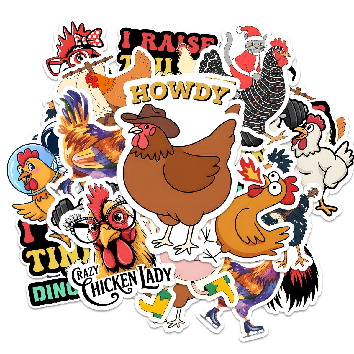 Stickers poule amusants en vinyle pour personnaliser le poulailler et les cahiers de la ferme