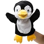 HollyHOME Plush Zoo Friends Hand Puppet Animal Puppet Penguin for Kids Storytime 14 Inches Black
