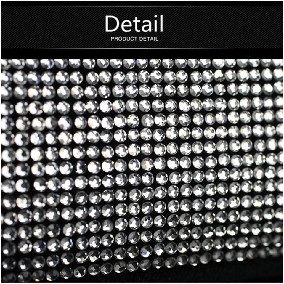 L-elf Silver Rhinestones Bling Crystal Car Rear View Mirror Cover Shiny Rhinestones Decorative Accessories