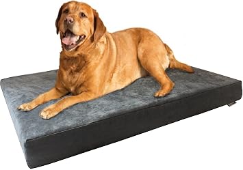 Dogbed4less XXL Orthopedic Cooling Memory Foam Pet Bed with Waterproof Internal Case + 2 Washable Microsuede External Cover for Large Dog