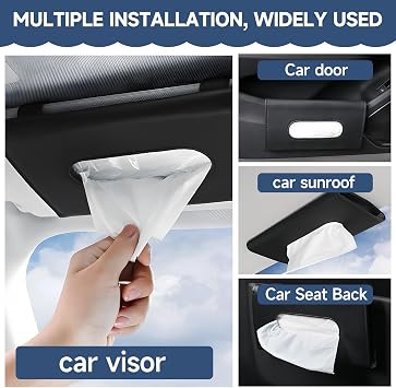 Car Tissue Holder for Visor with Lotion Facial Tissues Included