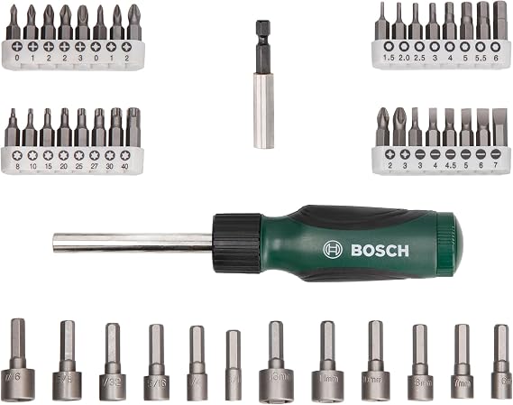 Bosch 46 Piece Screwdriver, Screwing And Socket Type Accessory Set - 2607019504