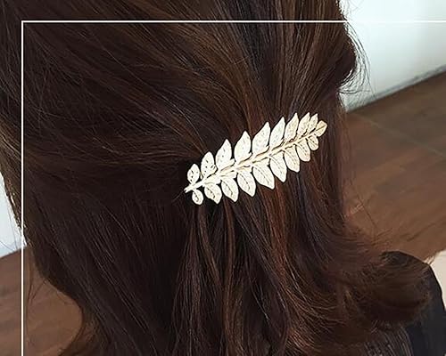Miniatura 4 de 2 horquillas para el pelo de boda para niñas y mujeres, de metal, rama de hoja francesa, pasadores para el cabello, accesorios para el cabello