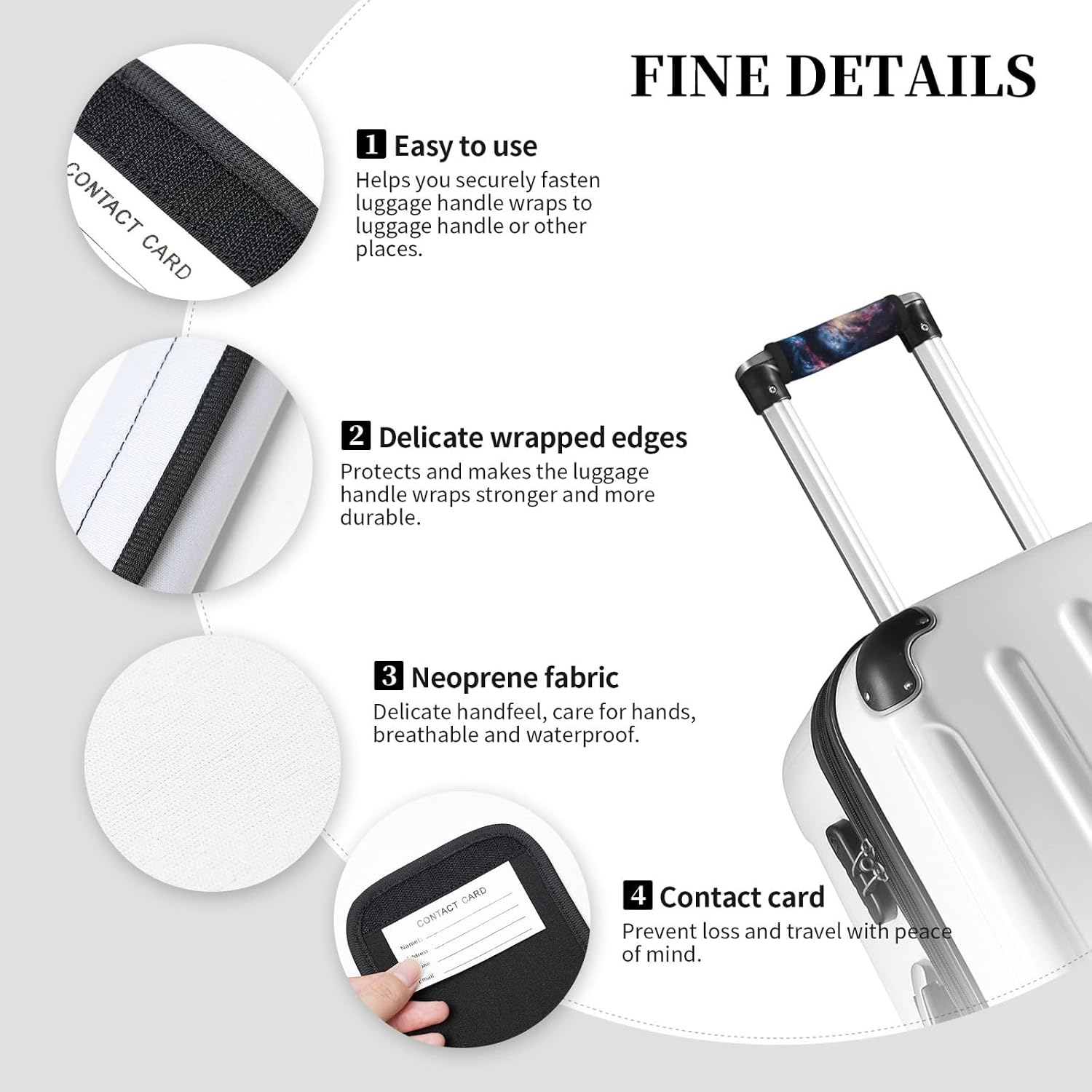 Galaxy Print Luggage Handle Wraps Luggage Identifiers Soft Neoprene Luggage Handle Wraps for Suitcase Trolley Handle Grip Cover 2 Pack Luggage Tags