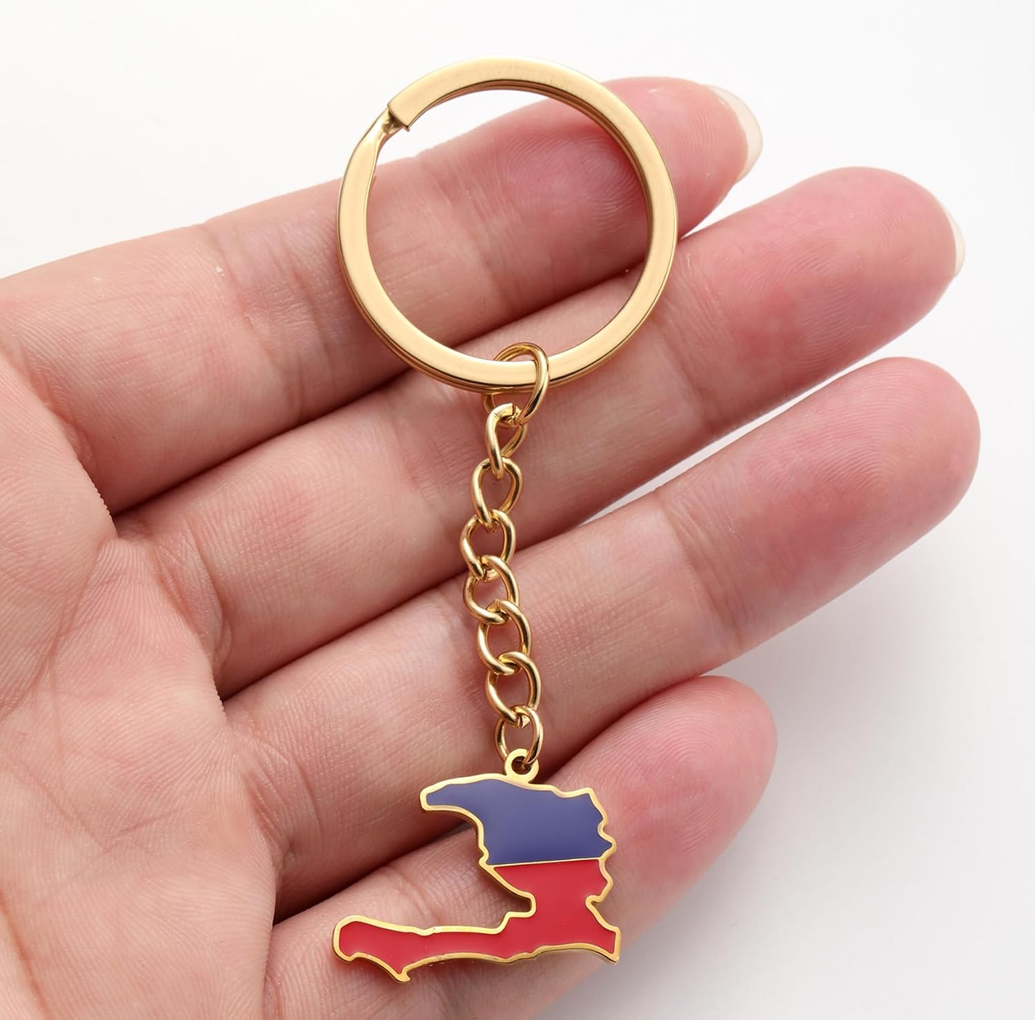 The Republic of Haiti Map Keychain National Country Map Keyring Flag Map Tag Port-au-Prince Map Jewelry Souvenir Gift image 2