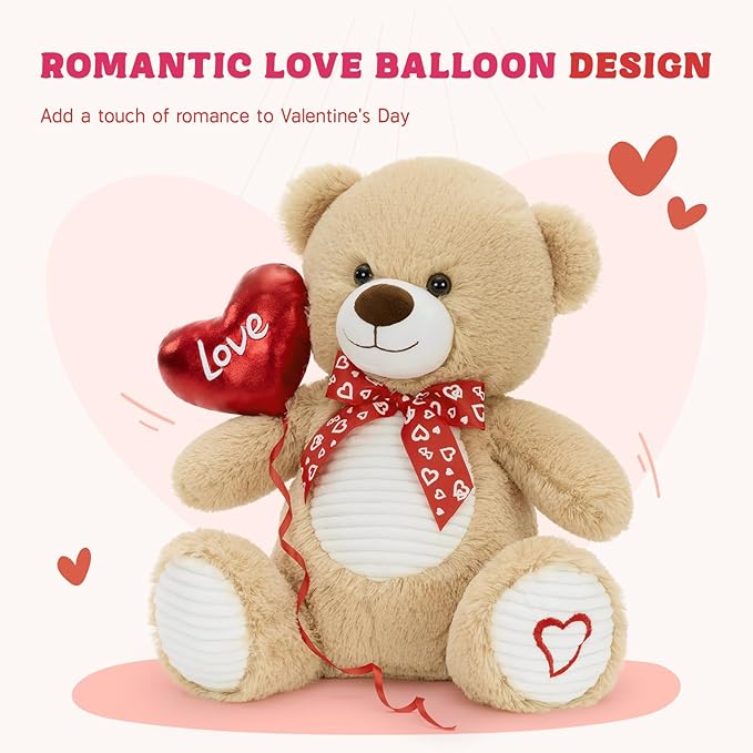 Beniny Oso de Peluche 15 Pulgadas San Valentín con Globo y Corazón miniatura 3
