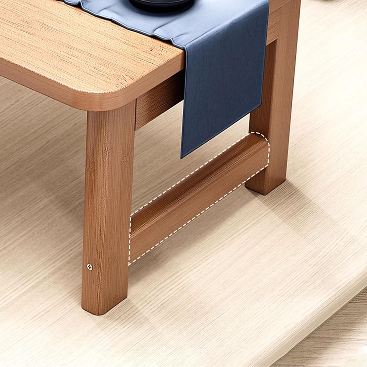 Foldable Floor Japanese Chabudai Table for Small Spaces Style Living Room Decor Reception Room Furniture (Primary Color 70 * 40 * 35)