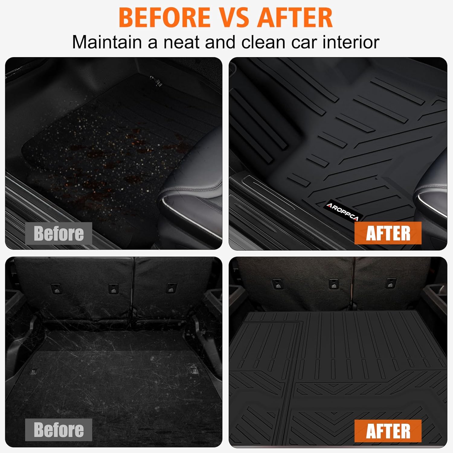 Floor Mats & Trunk Mat Custom Fit for 2026 Honda Passport RTL/TrailSport, All Weather Protection TPE Rubber Floor Liners Anti-Slip Cargo Mat Honda Passport Mats Waterproof 2026 Passport Accessories - Image 5