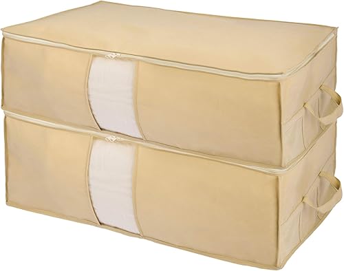 Surblue Bolsas de almacenamiento para ropa, organizador de armario con asa reforzada, ventana transparente, tela no tejida, cremallera resistente,