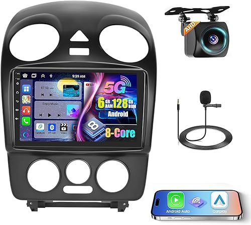 Miniatura 23 de Radio de coche para Volkswagen VW Beetle 2004 2005 2006 2007 2008 2009 2010 con Carplay inalámbrico/Android Auto, [2G+64G] 9 pulgadas Android