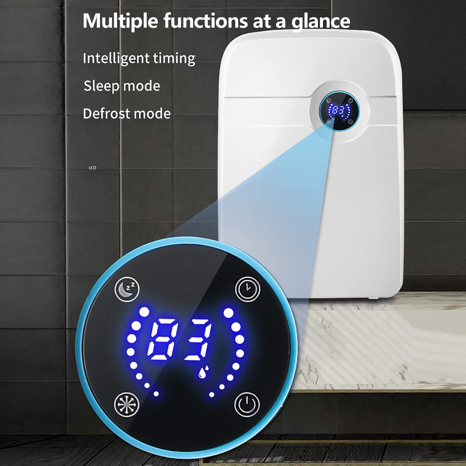 Deshumidificador 2500 ml 42 W – eficiente cuarto de baño – portátil, apagado automático, compacto, silencioso, apagado automático, ideal para el hogar