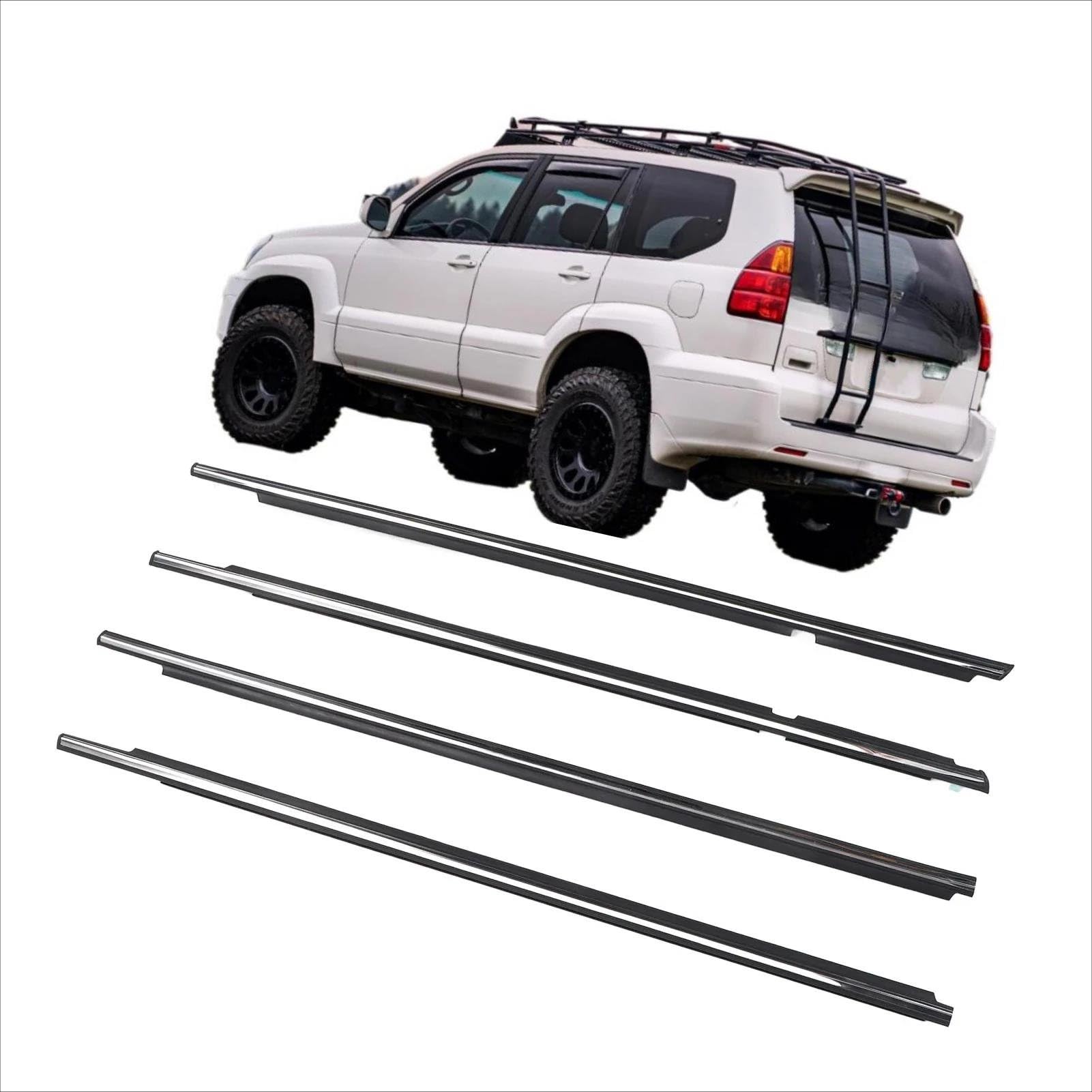 Striscia Tenuta Portiera 4 Pezzi Guarnizione In Gomma Finestrini Esterni Per Lexus GX470 2003-2009 Per Land Per Cruiser Per Prado 120 75711-60061 Guarnizioni