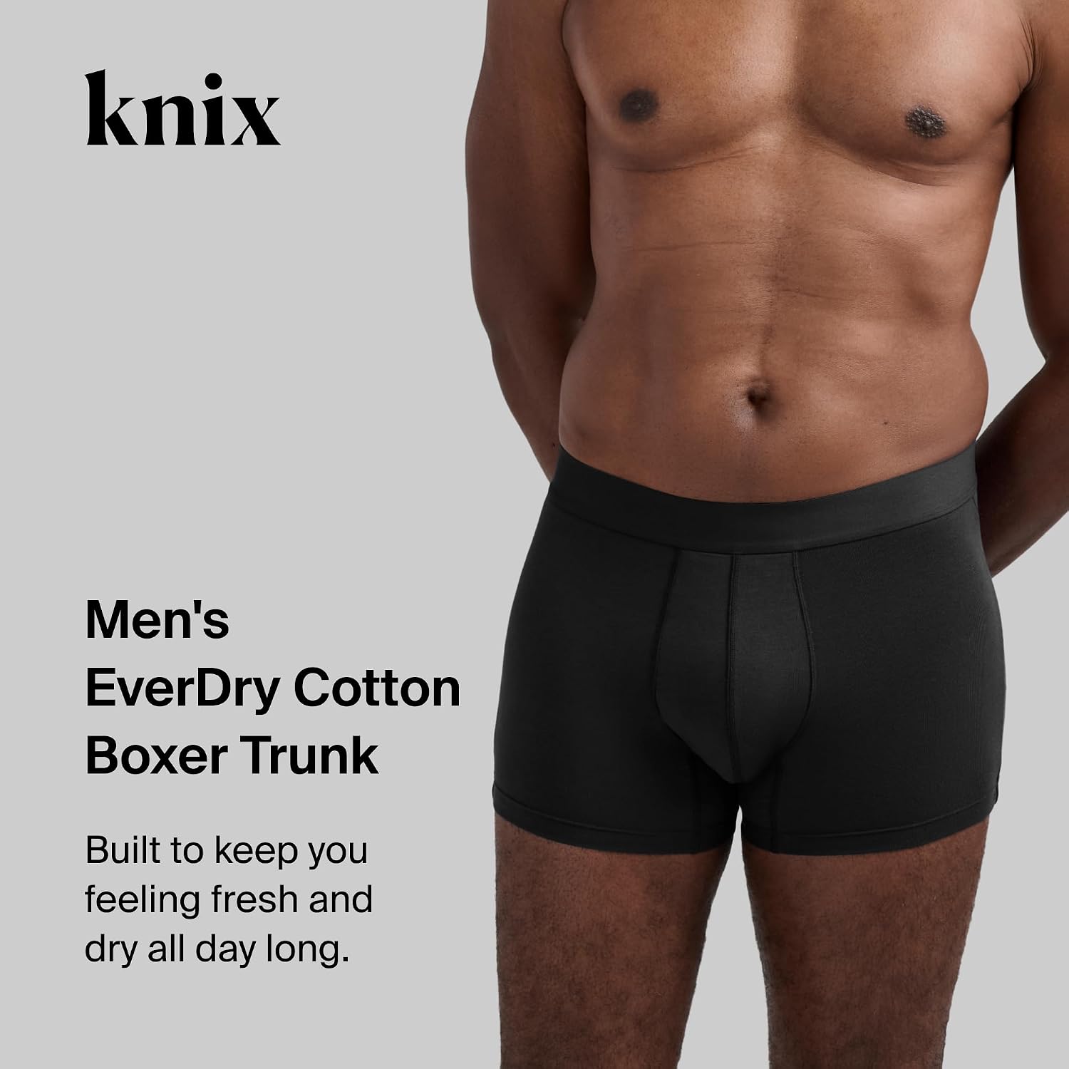 KNIX Men's Absorbent Boxer Trunks – Moisture-Wicking, Odor-Resistant, Reusable, Machine Washable (3 Pack)