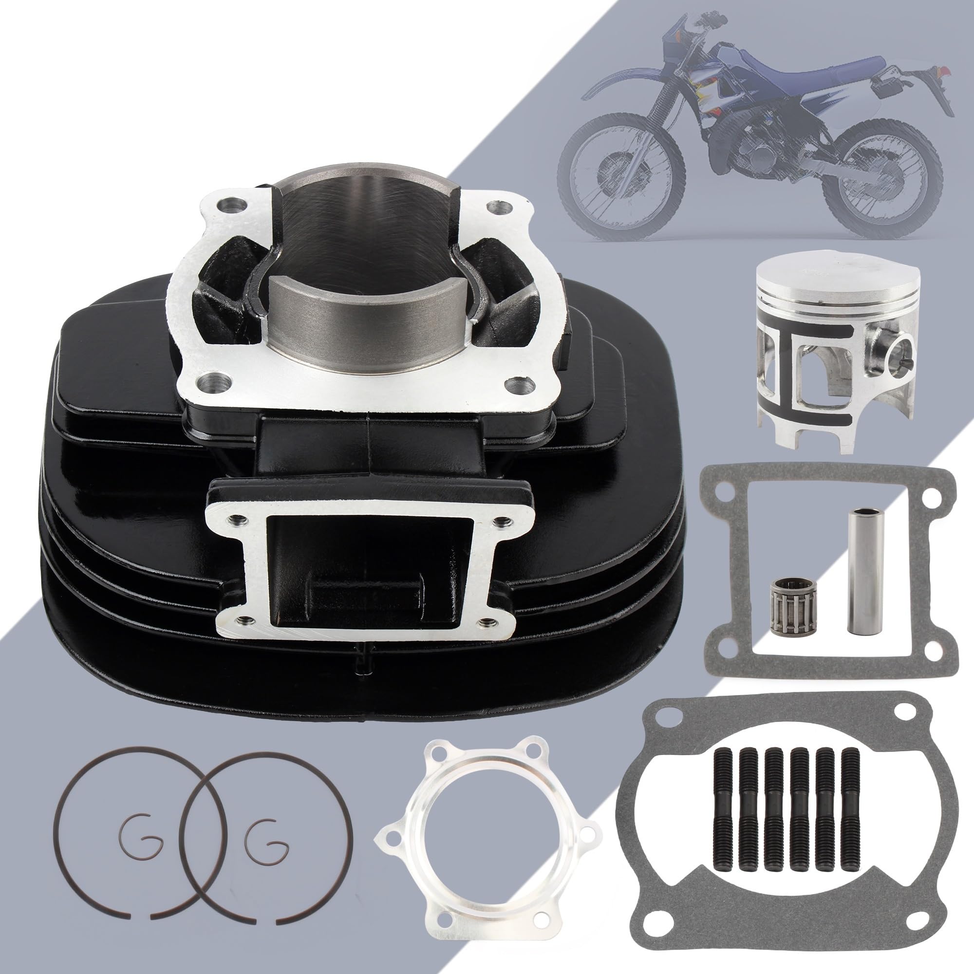 Kit de gros cylindre moto Kit de Piston de tête de moto, cylindre de moteur de 66mm, 200cc, adapté au Blaster 200 YFS 1988 – 2006, pièces de moto ATV Kit cylindre piston
