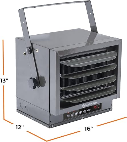 Miniatura 3 de Comfort Zone CZ225ER - Calentador de espacio eléctrico con cable digital con ventilador forzado para montaje en techo con control remoto, 6,000