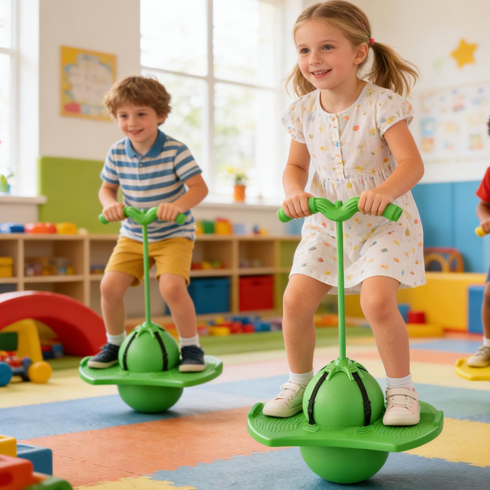 Pogo Ball - Balón hinchable para niños y adultos, entrenamiento de coordinación y equilibrio, para interior y exterior