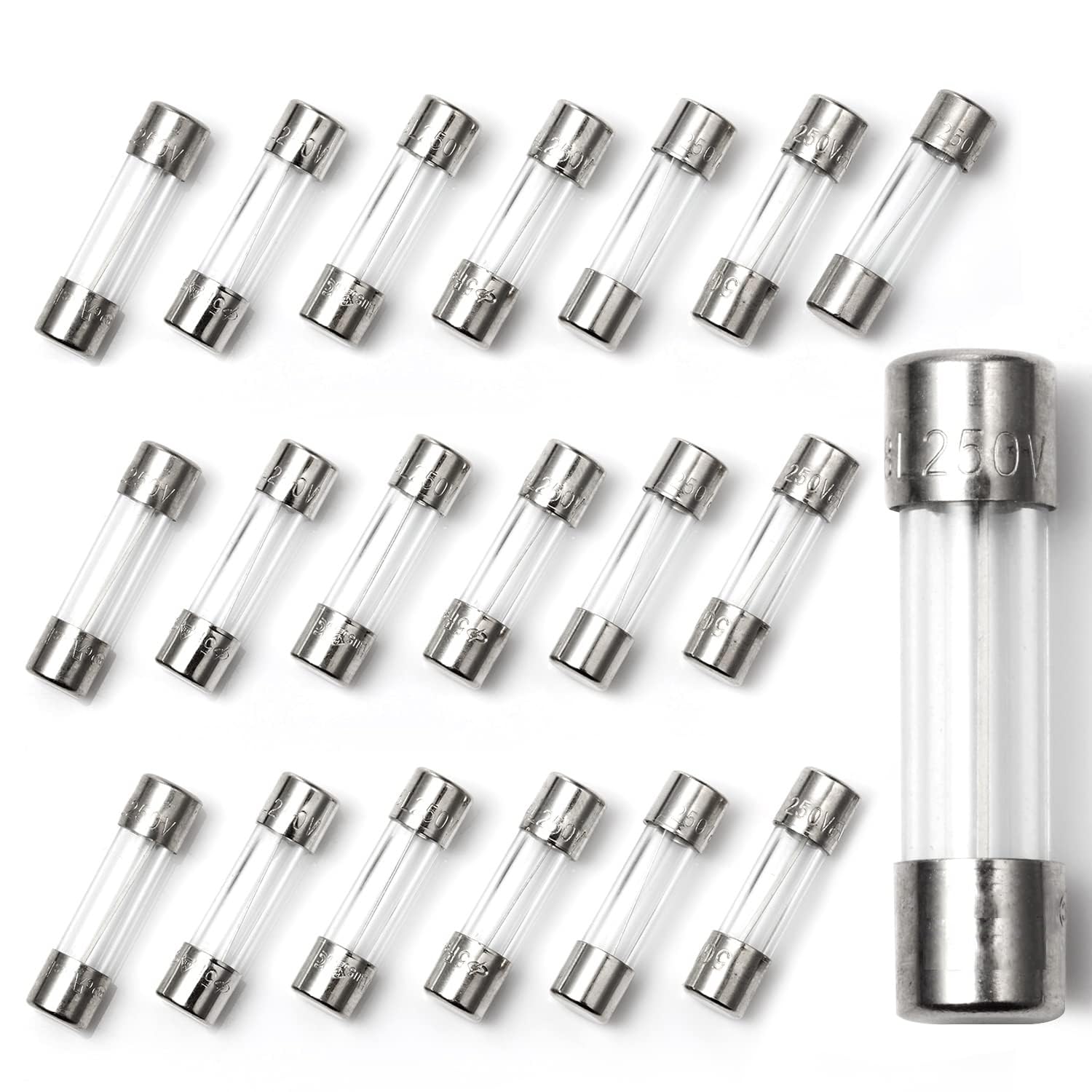5A 250V 20 Pcs 5x20mm slow blow glass fuse 5A 250V time delay fuse, Volt Cartridge Tube Time Delay Fuse