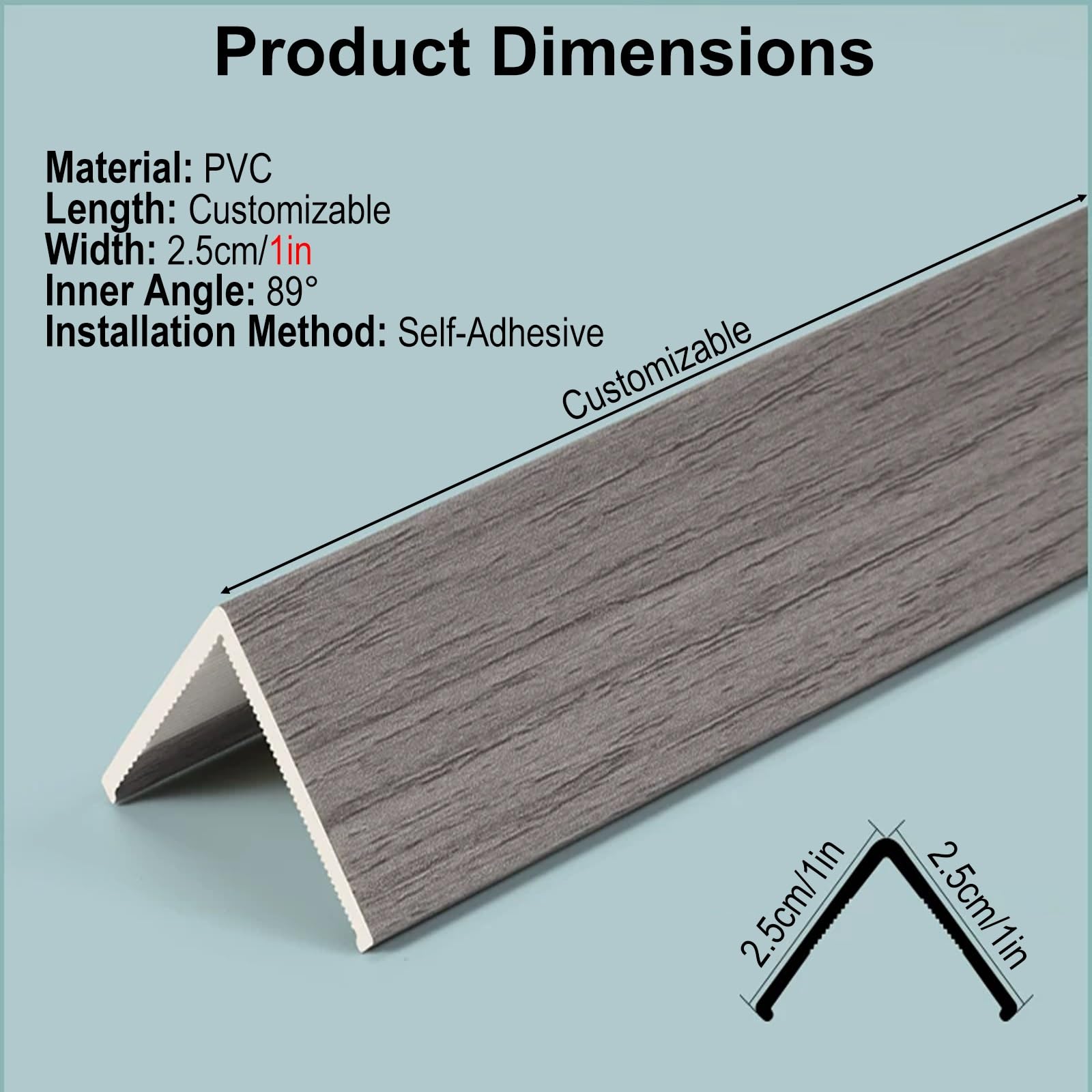Paraspigoli Effetto Legno Profili Angolari in PVC per Pareti, AntiGraffio Protezioni Angolari per Pareti, Profili Angolari Autoadesivi, Impermeabili Protezioni(D,80cm/31.5in(L))