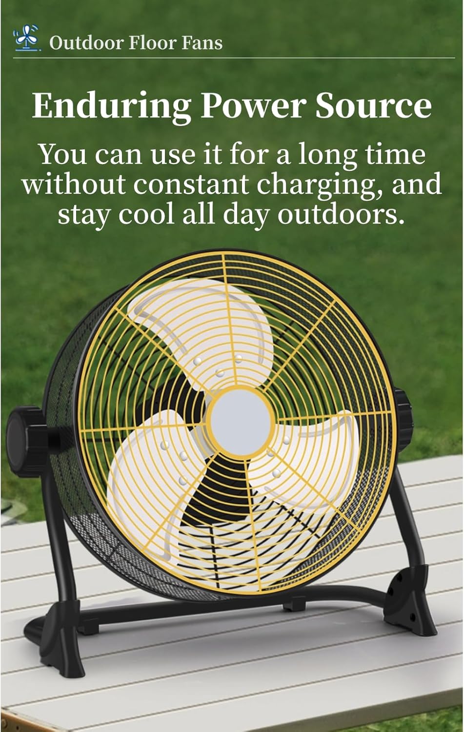 Generic 2000mAh Rechargeable Battery Operated Floor Fan, Industrial Drum Fan, Powerful Shop Fan Floor Fan for Camping Gym Garage Outdoor Indoor, Generices0bfidnvx