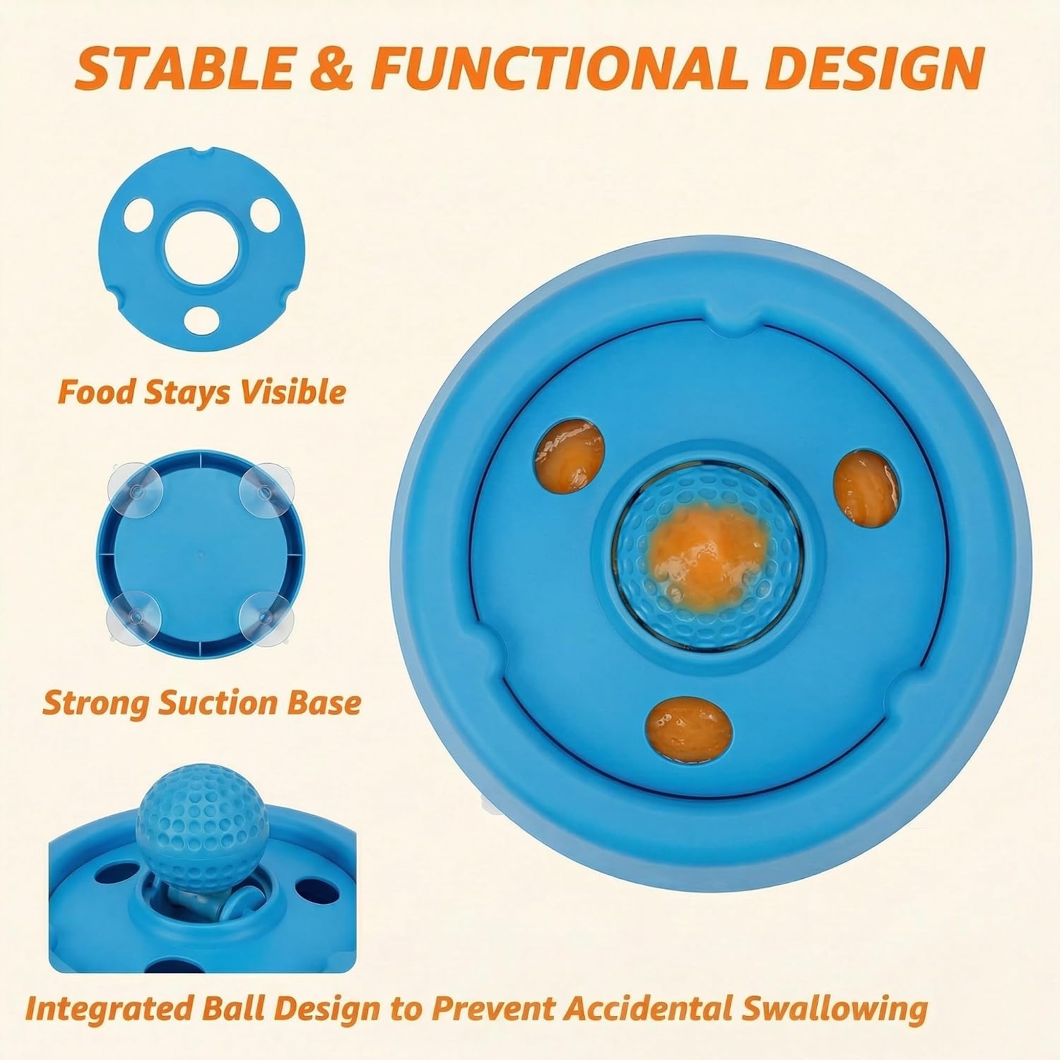 Dog Lick Bowl with Rolling Ball, 2026 Update Slow Feeder Enrichment Toy for Dogs, Interactive Feeding Bowl for Liquid Treats and Bone Broth, for Small, Medium and Large Dogs