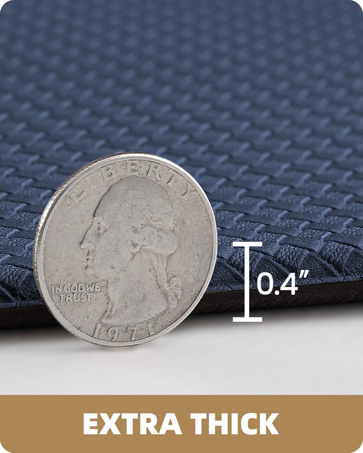 Color&Geometry Anti Fatigue Cushion Kitchen Mat for Floor -17"x79",Long,Easy Clean, Water & Oil Proof, Anti Slip, Foam Rubber Runner Rug for Front Sink Comfort Standing,Navy Blue