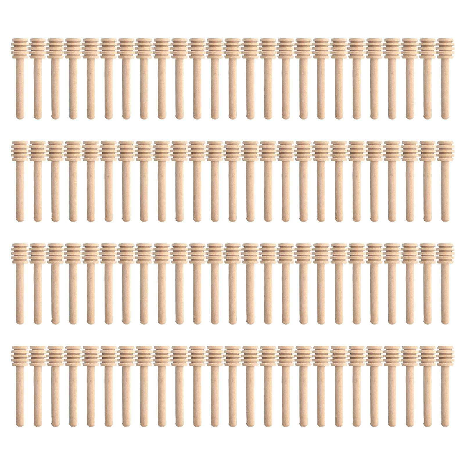 Set di 100 cucchiaini da Miele, in Legno, 8 cm, per Miele, Ideali per Bicchieri da Miele, per Feste di Natale