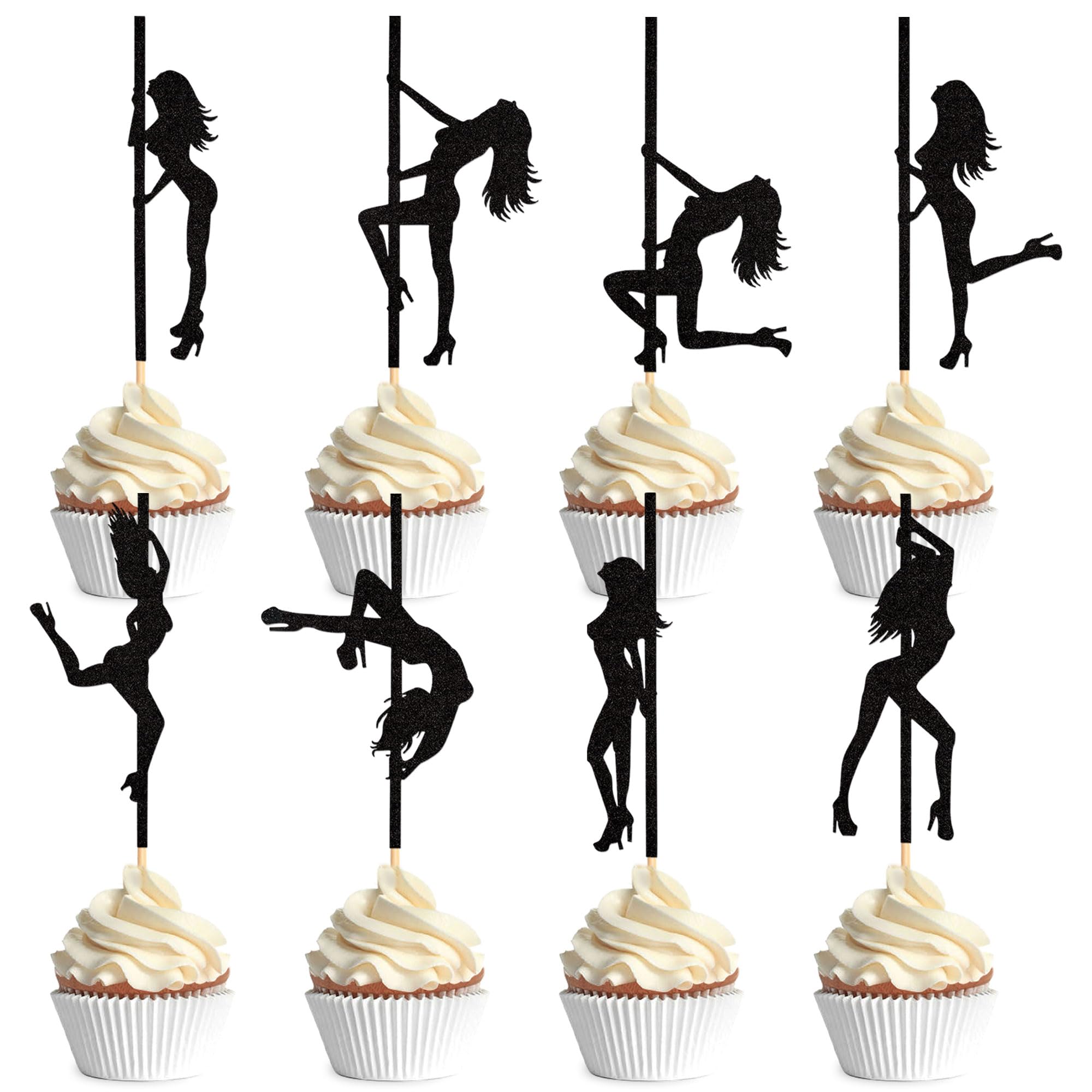 Blumomon Pack of 32 70s Disco Dancing Cupcake Toppers, 73 Disco Cake Decorations, Disco Cupcake Picks for Disco Ball, Music Theme Party, Birthday Party, Wedding Party Decorations