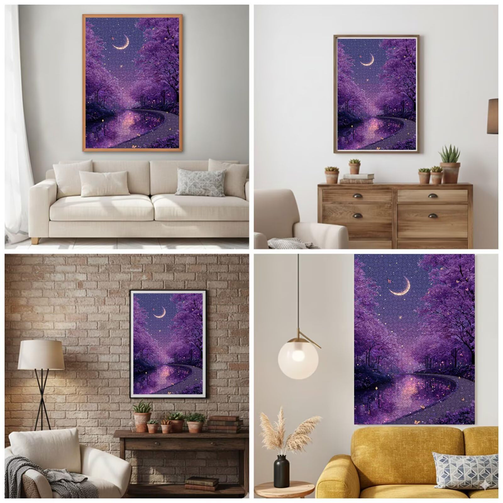 Puzzle 2000 elementów - Gwiaździste niebo i księżyc - Trwałe drewniane puzzle z literami na plecach - 75 x 105 cm - Kreatywne hobby bez kurzu - Artykuł kolekcjonerski i 14 lat w górę P3#1126