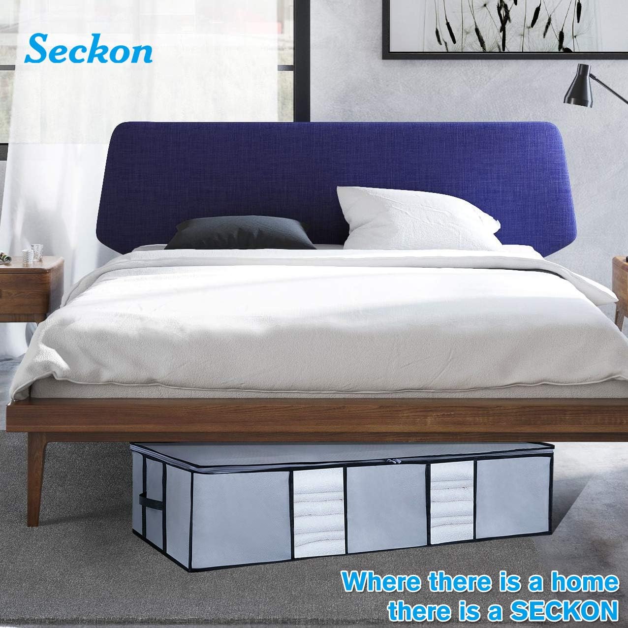 Under-Bed Storage Organizer [3 Pack] Large Capacity Clothing Storage Bags with Strengthened Handles and Clear Window
