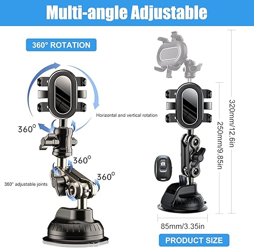 Miniatura 6 de Soporte universal para teléfono de automóvil, soporte universal de 360 con ventosa de brazo giratorio de 360, soporte para teléfono de automóvil,