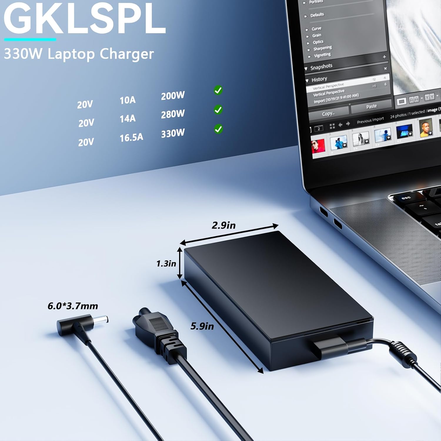 330W 280W Laptop Charger Compatible with Asus ROG Strix G18 G17 G16 G15 G814 G713 G614 G513,ROG Strix SCAR 16 17 18 G634 G834 G733,Zephyrus Duo GX650 GX551,Flow X16 GV601,TUF Power Adapter (2022–2025)