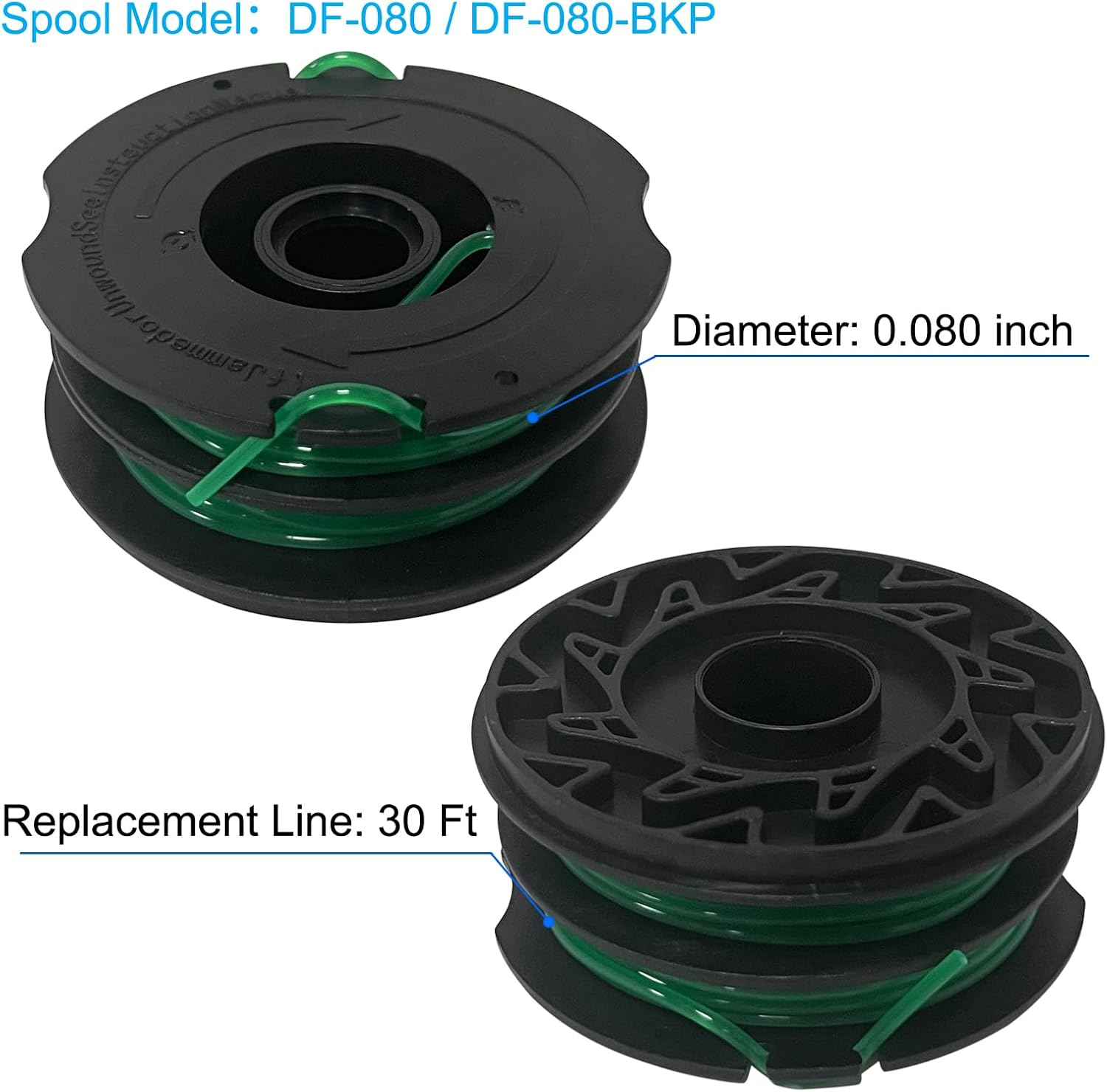 4PC GH1000 DF080 Replacement Spool +1PC Cap DF-080 String Trimmer Line view 4