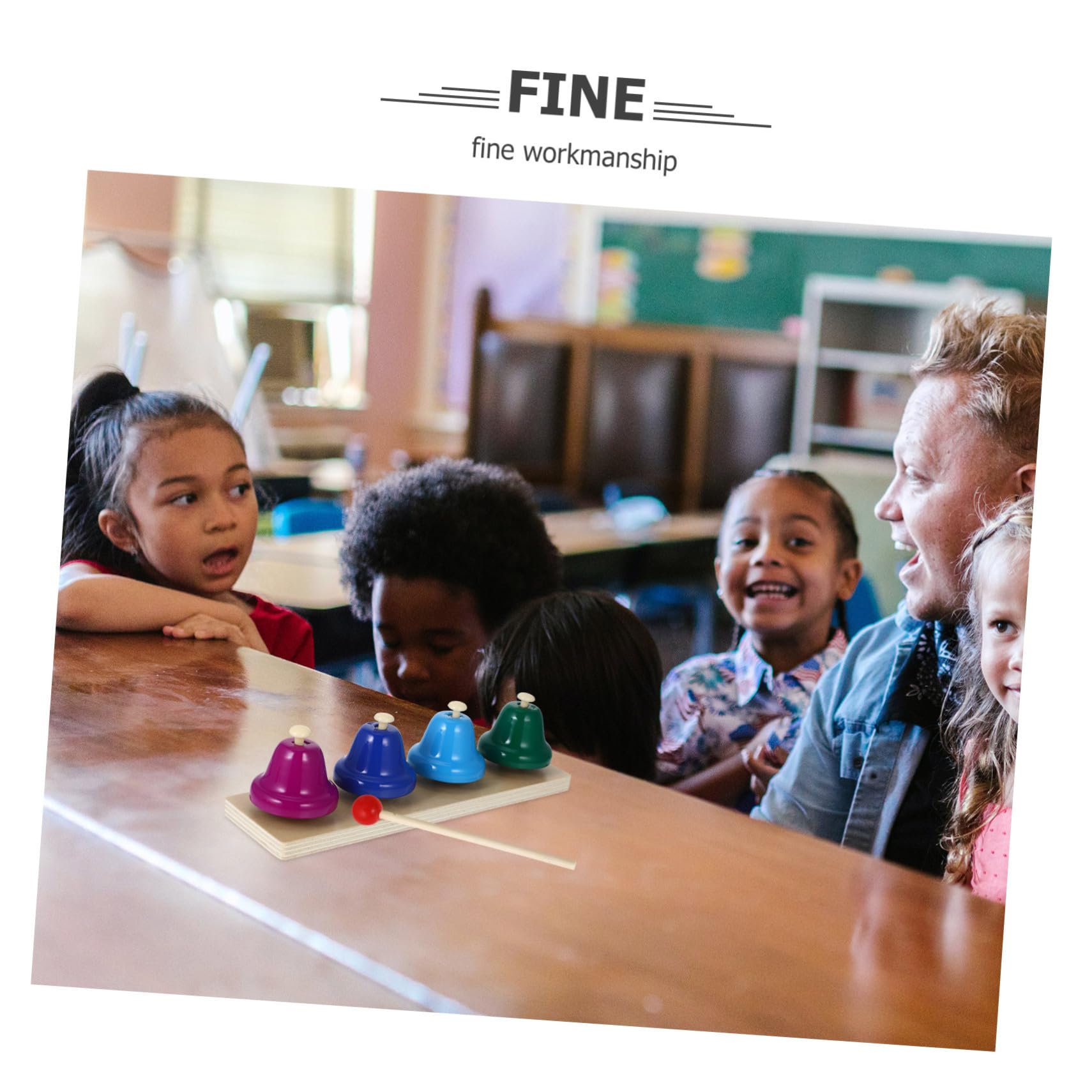 Juego de 2 Instrumentos de Percusión Infantil de Madera y Cobre, Juguetes de Campana Que Promueven la Coordinación Mano-Ojo y Diferentes Tonos para Niños Pequeños