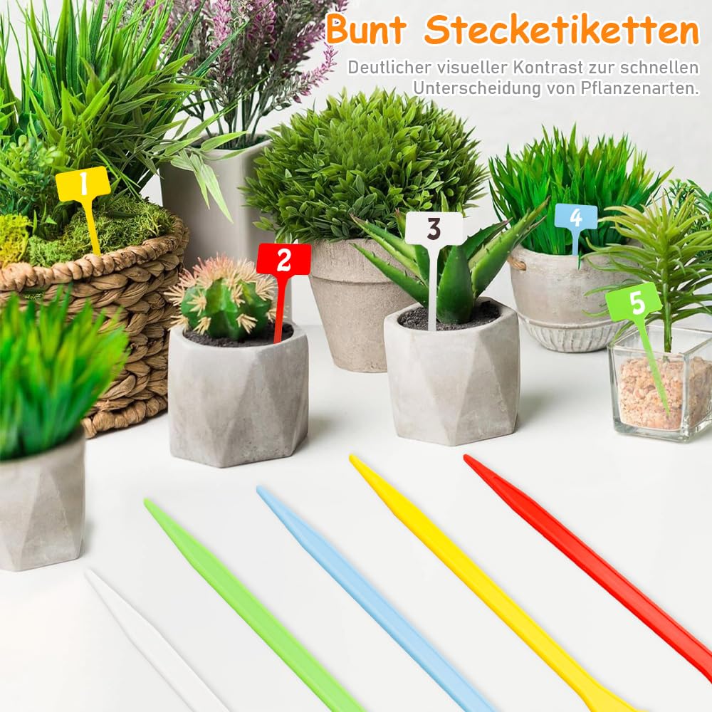 Treki Pflanzenschilder 50 Stück - Wetterfeste Pflanzenstecker In 5 Farben