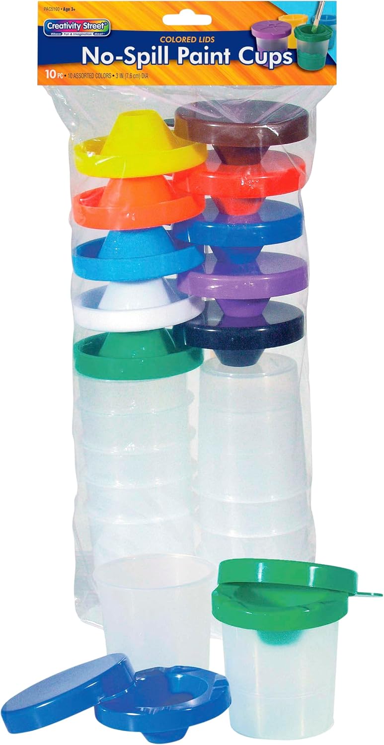 No Spillペイントカップwith Colored Lids – 3 1 / 2 Inches – パックof 10 – アソー