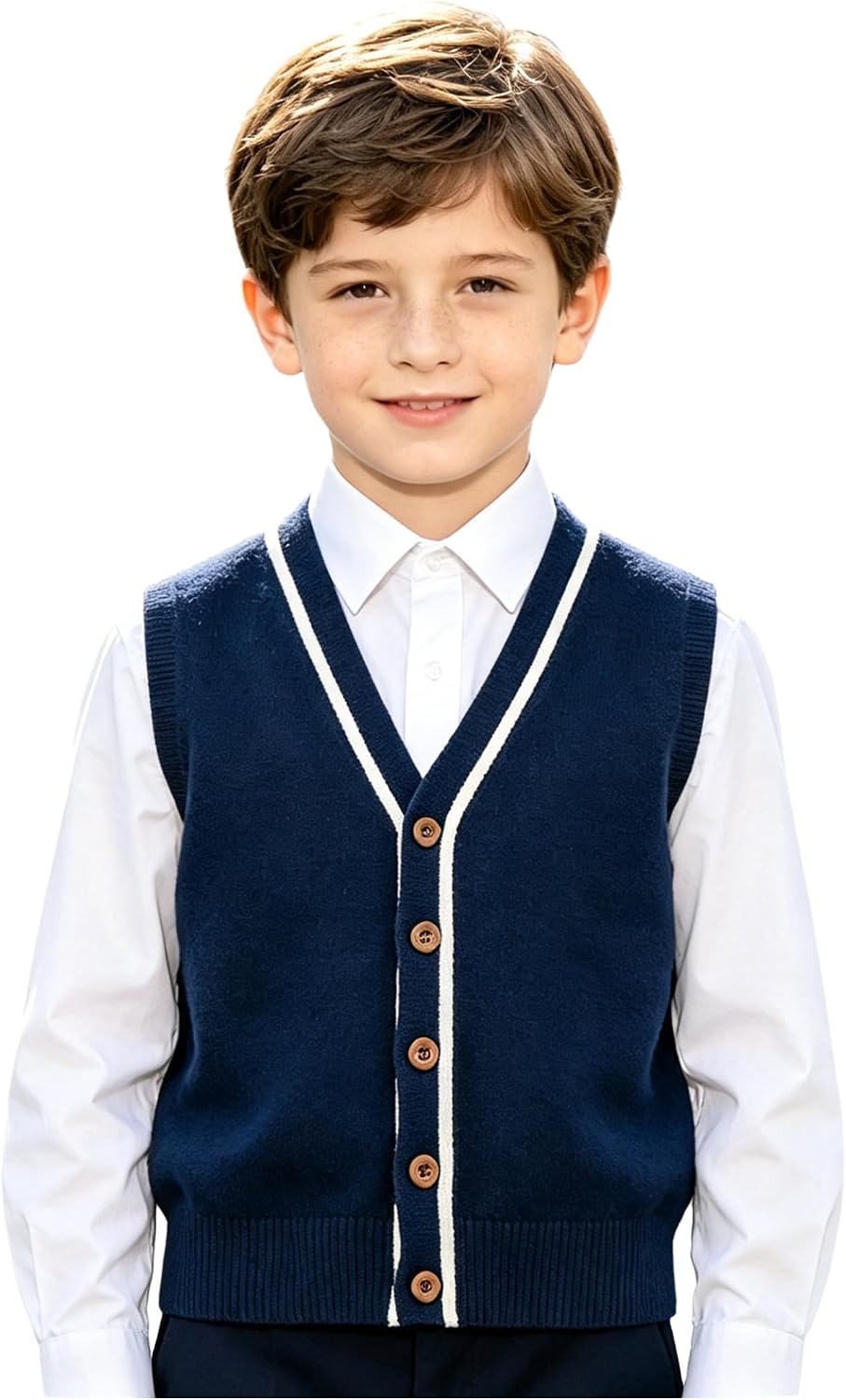 Kids Girls Boys Shrug School Uniform Vest Sweaters