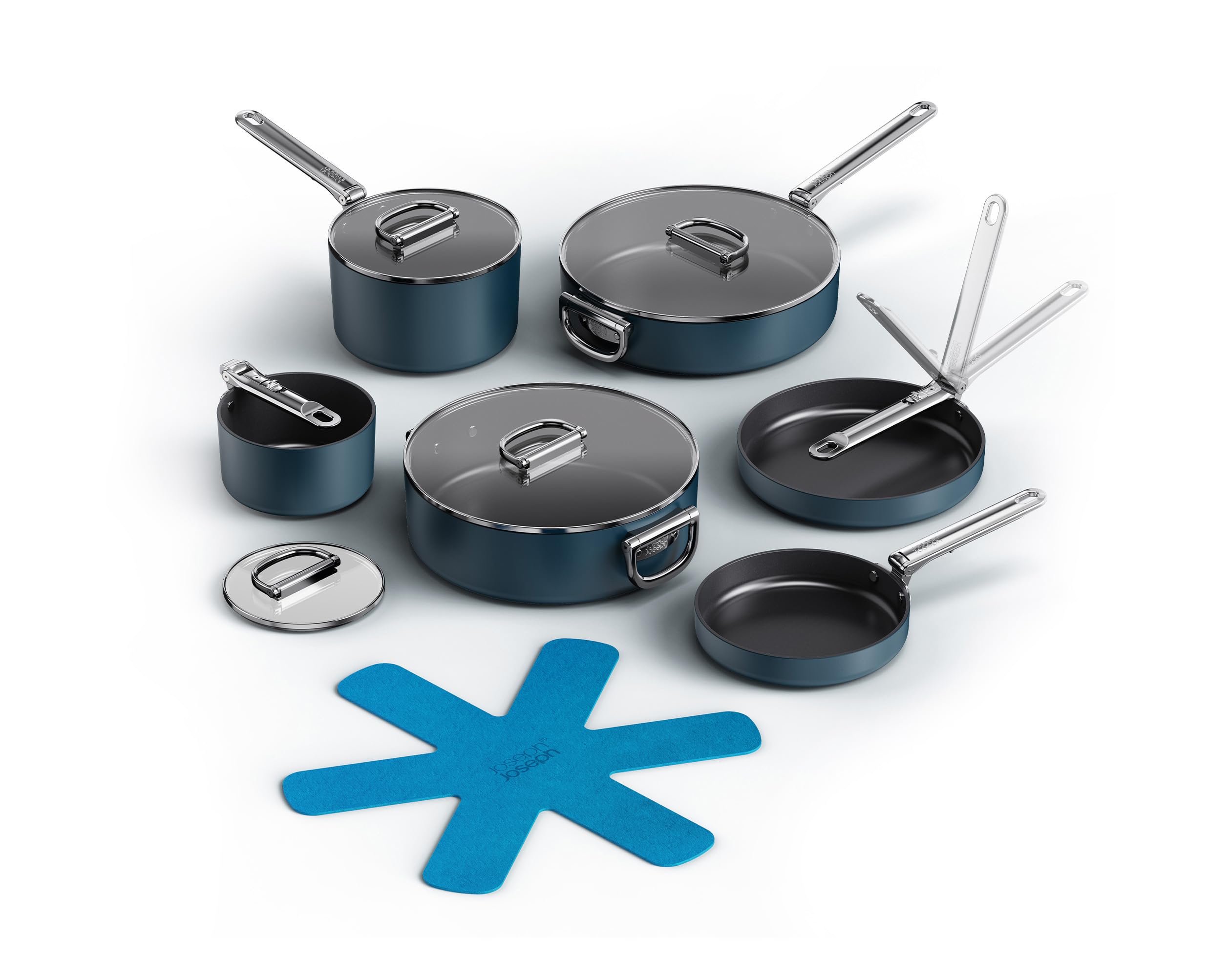 Joseph Joseph Space 6pc Non-Stick Cookware Set, Folding Stainless