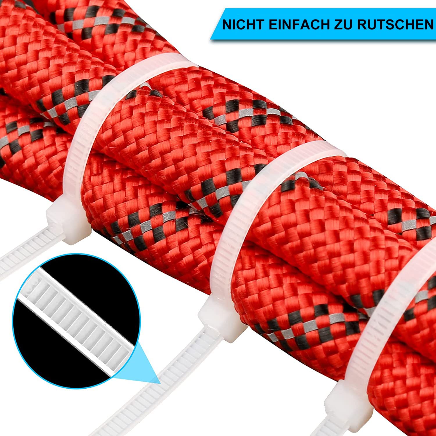 Fascette Stringicavo In Nylon 66 Bianche – 200x2,5 Mm – 100 Pezzi – Resistenza 18 Kg – UV Resistenti - 2
