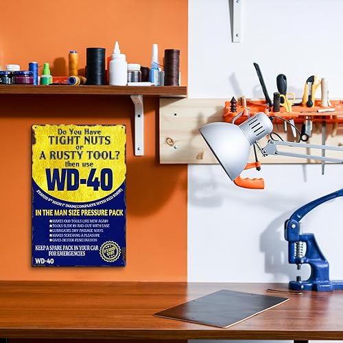 Miniatura 6 de Kercan Cartel de metal retro divertido para pared, letrero de metal retro impermeable y antioxidante, decoración de cueva de hombre, decoración para